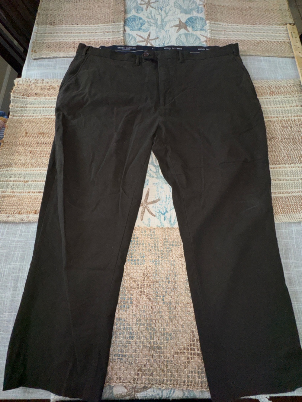 Brook Taverner Men’s Moleskin Pants, Flat Front, Olive, 44x26